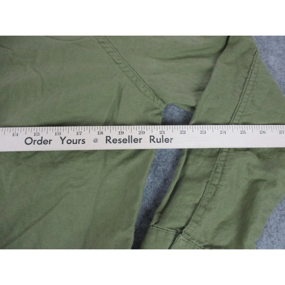 Quince Coveralls Women Large Green Linen Blend Twill Jumpsuit Zip Up Long Sleeve
